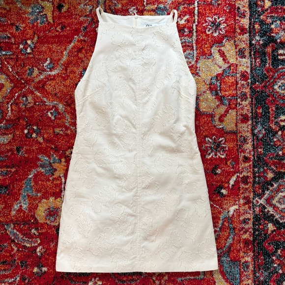 Zara Jacquared Dress, Halter, Cream, size small - Picture 6 of 8
